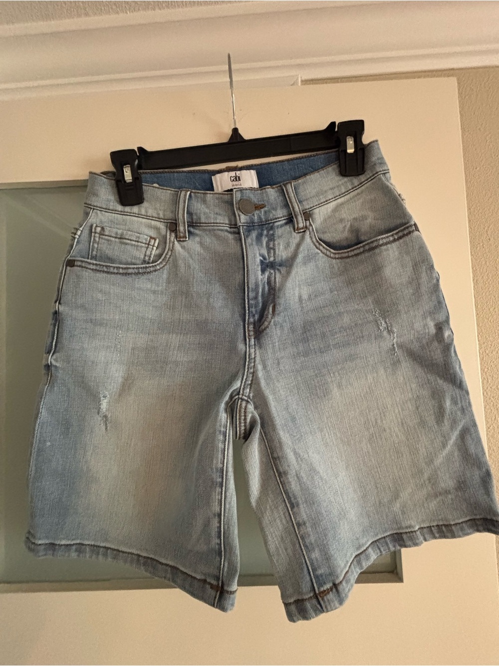 Cabi Light Wash Denim Bermuda Shorts